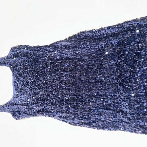Beginning Boutique Navy Sequined Mini Dress - Picture 2 of 3